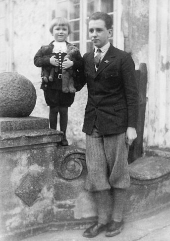 Halina's elder brother with the baby brother at the family estate